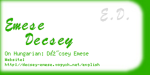 emese decsey business card